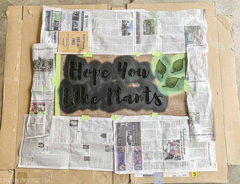 How to Make a Doormat With a Custom Stencil - List in Progress