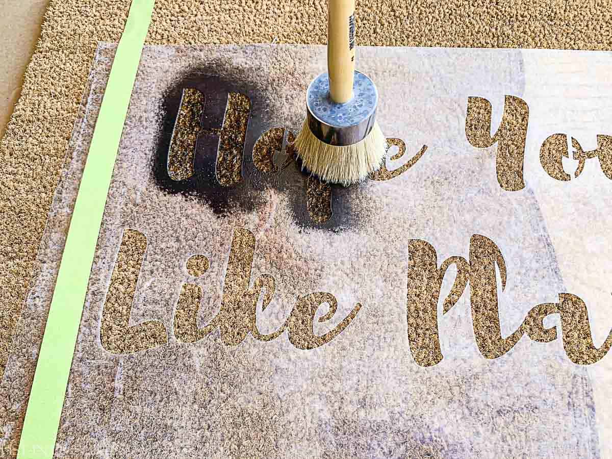 How to Make a Doormat With a Custom Stencil - List in Progress
