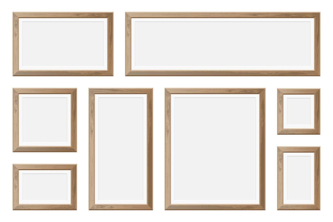 Set of blank realistic wooden picture frames 1437886 Vector Art at Vecteezy Set of blank realistic wooden picture frames 1437886 Vector Art at Vecteezy