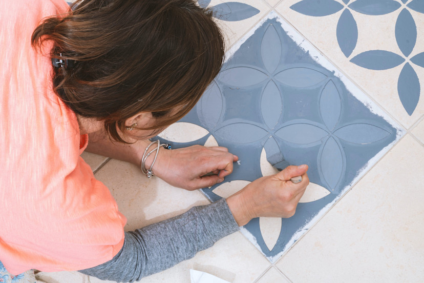 Learn How To Easily Stencil Floor Tiles! | How Does She Learn How To Easily Stencil Floor Tiles! | How Does She